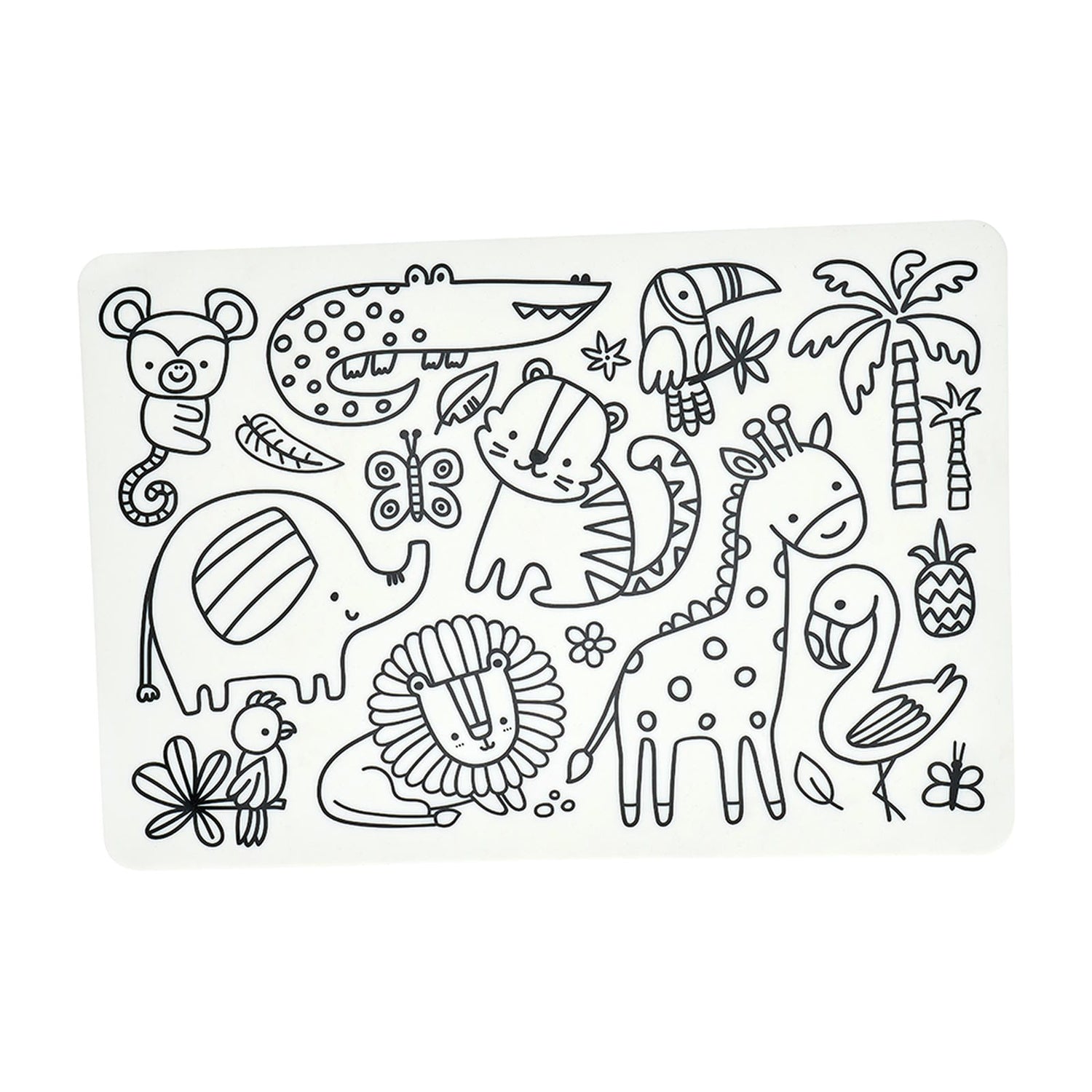 Silicone Colouring Mat - Safari Animals